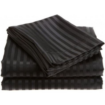 Striped Solid Cotton Sheet Set