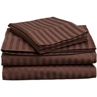 Striped Solid Cotton Sheet Set