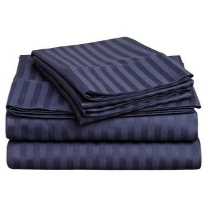 Striped Solid Cotton Sheet Set