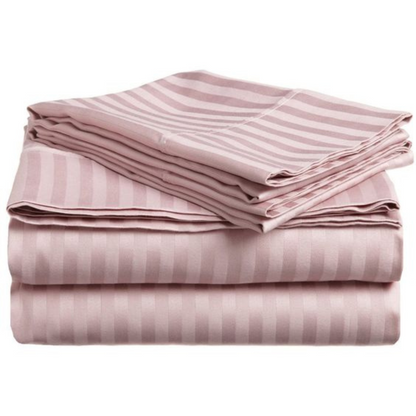 Striped Solid Cotton Sheet Set